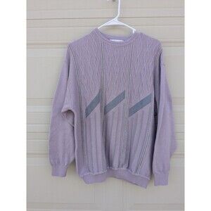 St Croix Knits Lavender 3D Knit Textured 90s‎ Sweater Mens Medium